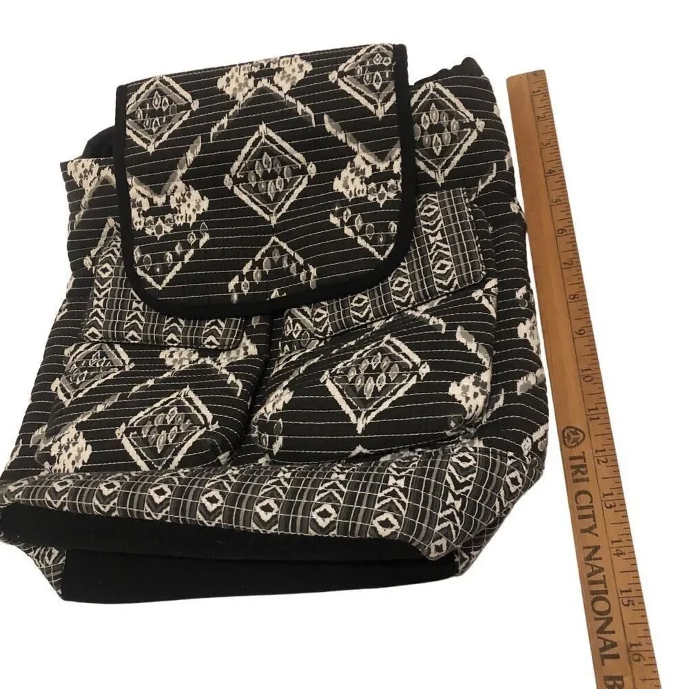 No Boundaries Boho Quilted Backpack Front Snap Pockets Inner Drawstring Closure